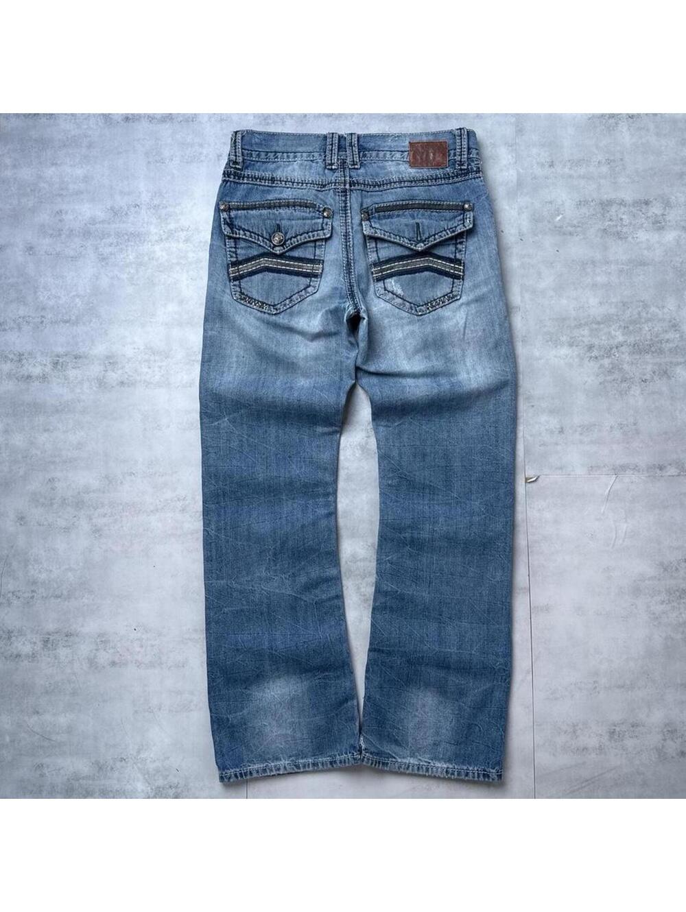 Y2K Axe & Crown Bootcut 00s Distressed Blue Jeans